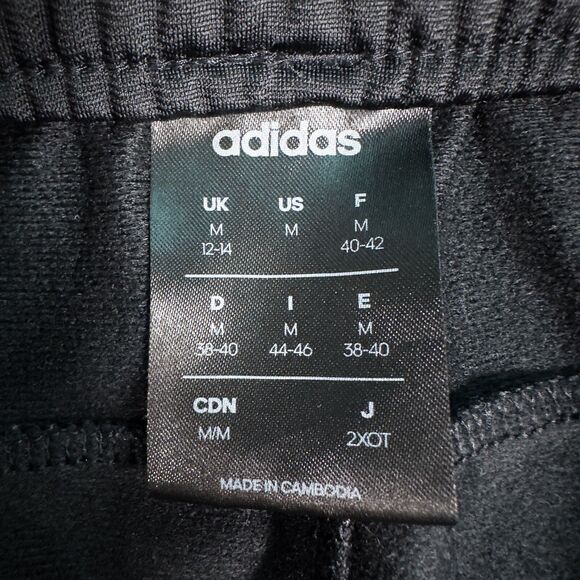 Adidas Essentials 3 Stripes Tricot Open Hem Track Pants Womens Medium Black Y2K - Picture 3 of 16